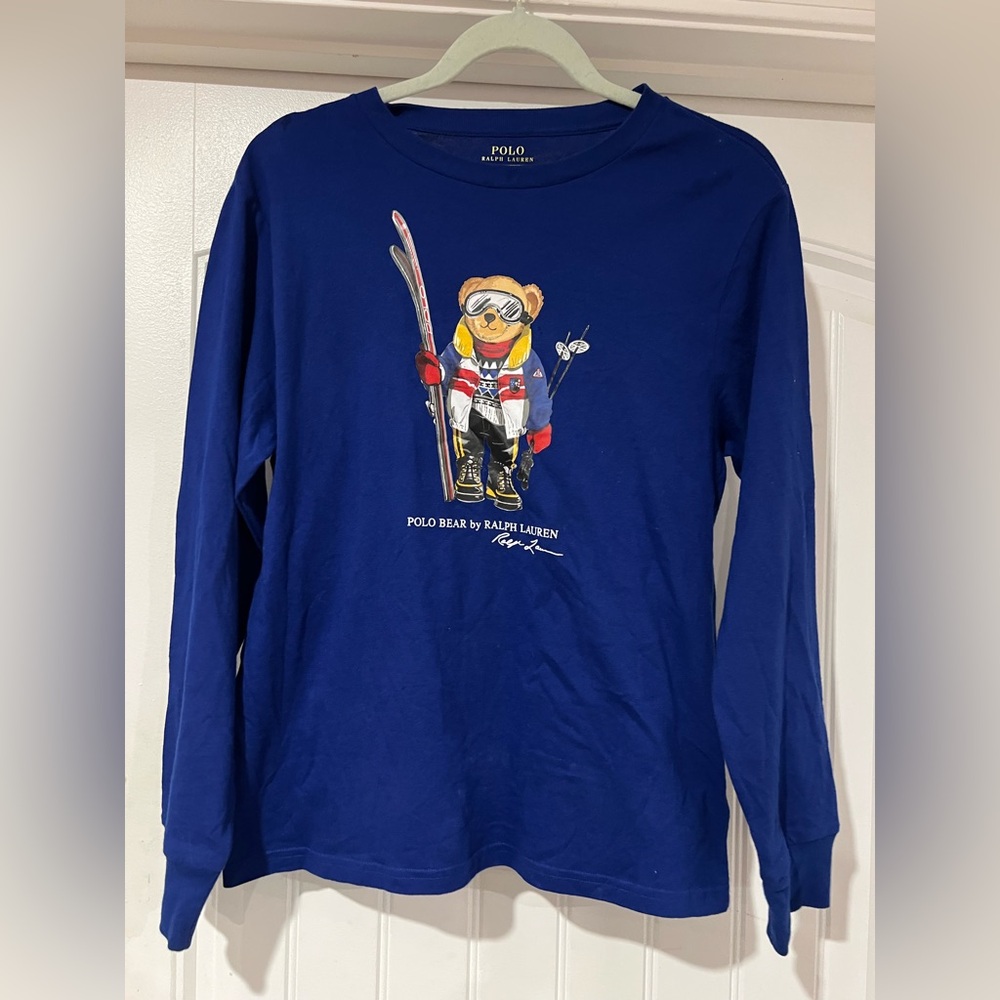 Polo Bear Ralph Lauren long sleeve kids shirt size L 14/16
